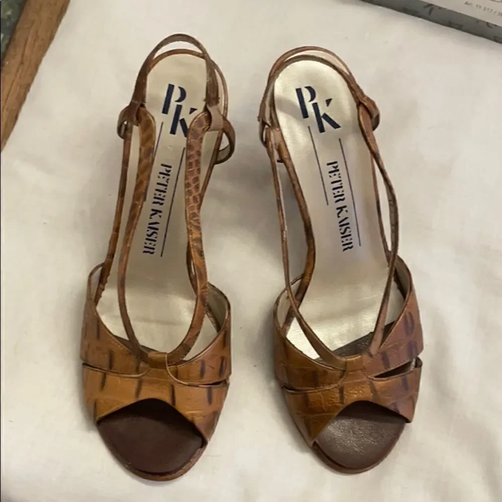 PETER KAISER KORK KALYA WEDGE SANDALS. NEW
